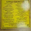 Rückseite der Aswad Showcase Schallplatte mit vollständiger Trackliste und Mitwirkenden