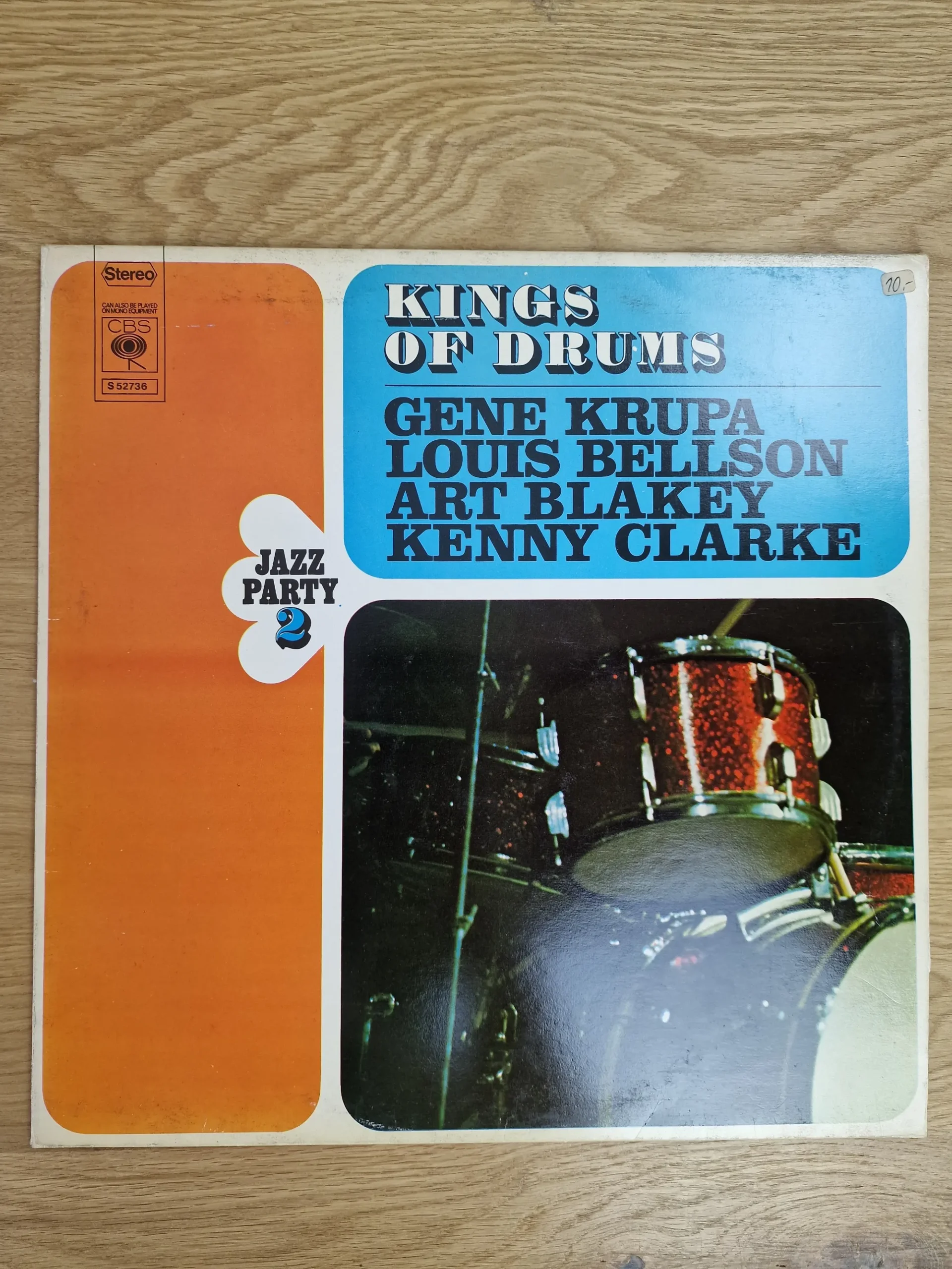 Kings of Drums – Jazz Party Vol. 2 (CBS Vinyl LP) 1 Vorderseite des Plattencovers Kings of Drums Jazz Party 2 mit Schlagzeug-Motiv