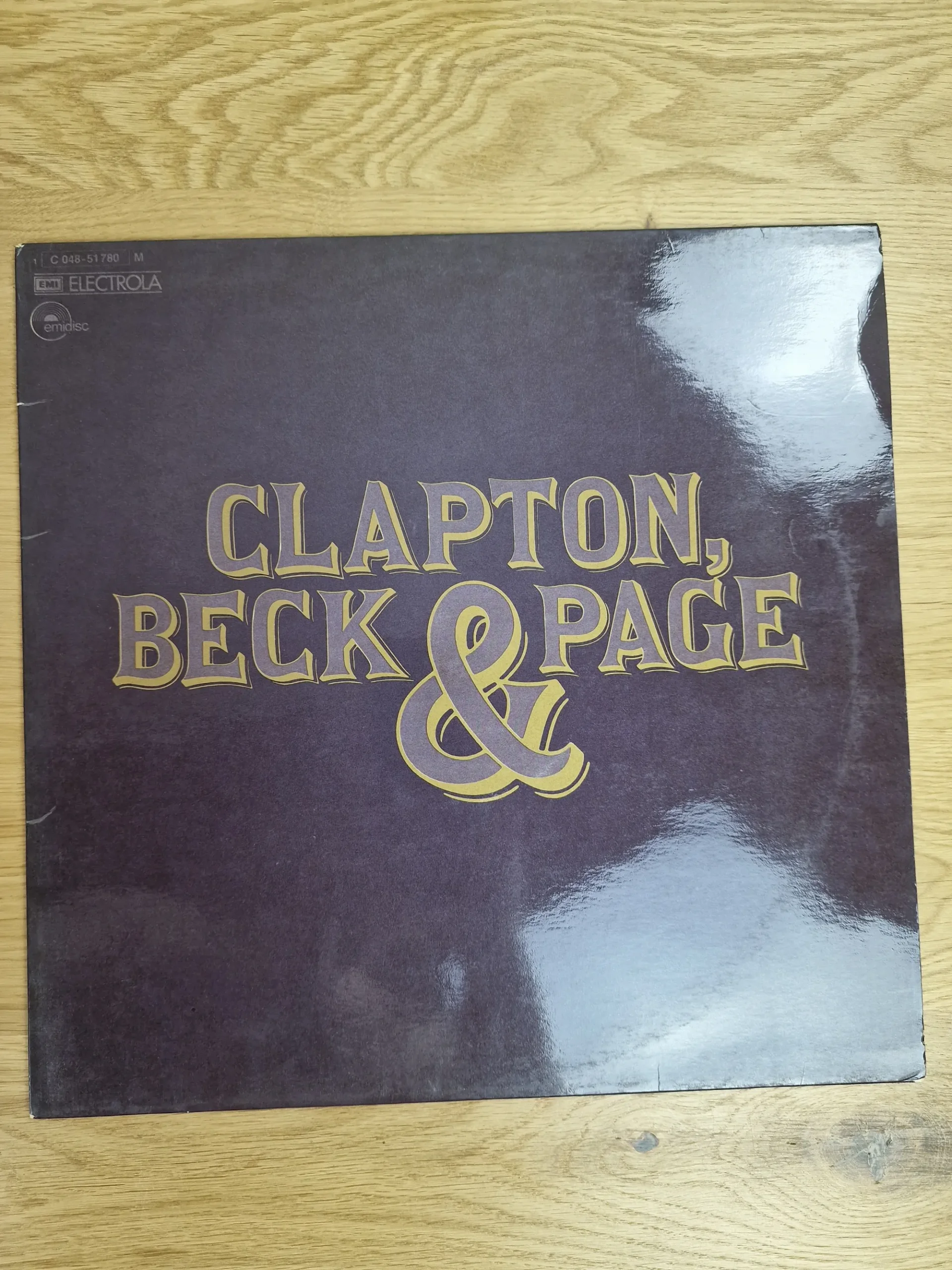 clapton-beck-page-vinyl-lp-cover-front Vorderseite der Vinyl LP Clapton, Beck & Page von EMI Electrola