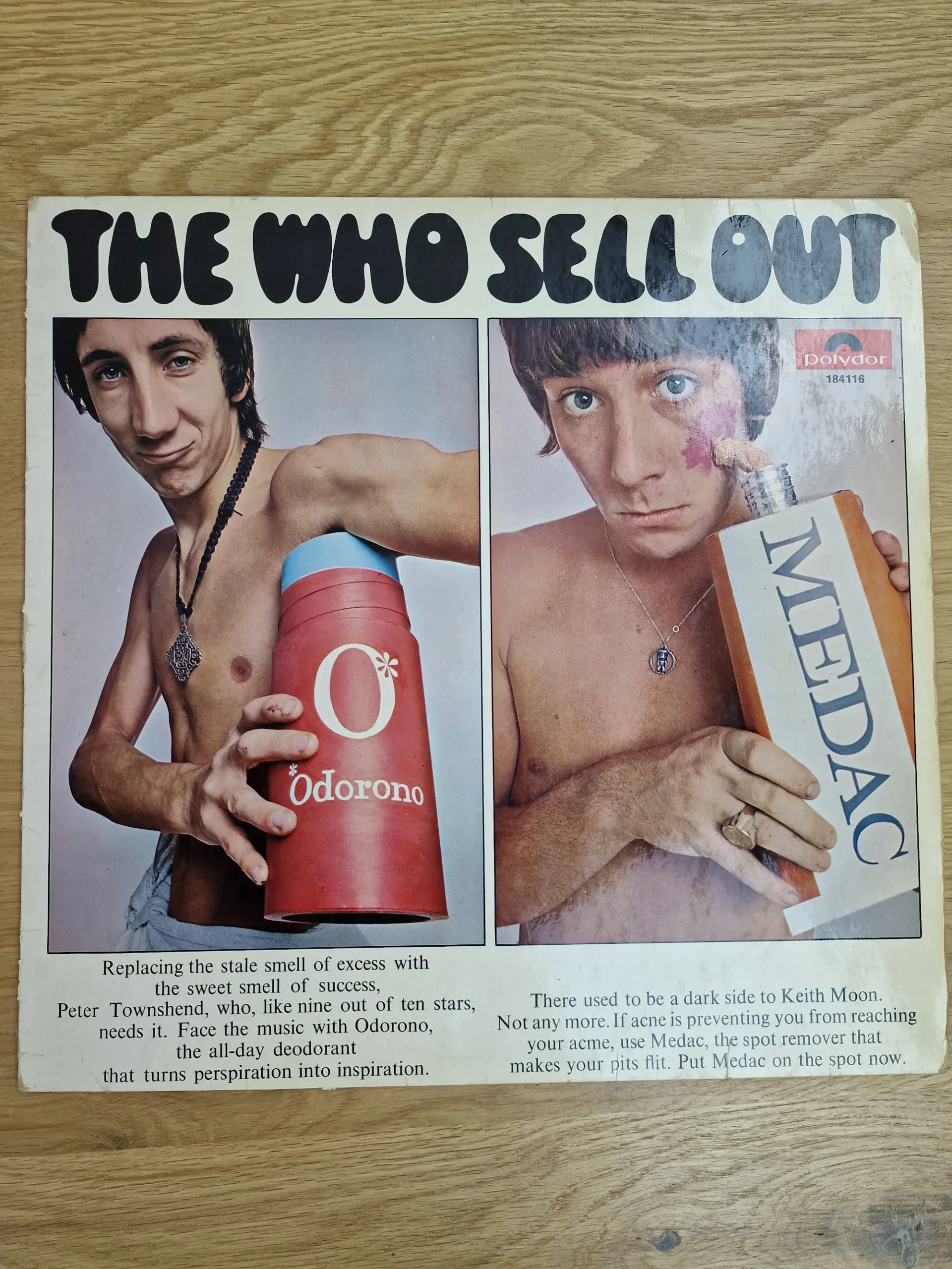 Vorderseite des Vinyl-Covers The Who Sell Out mit Pete Townshend und Keith Moon