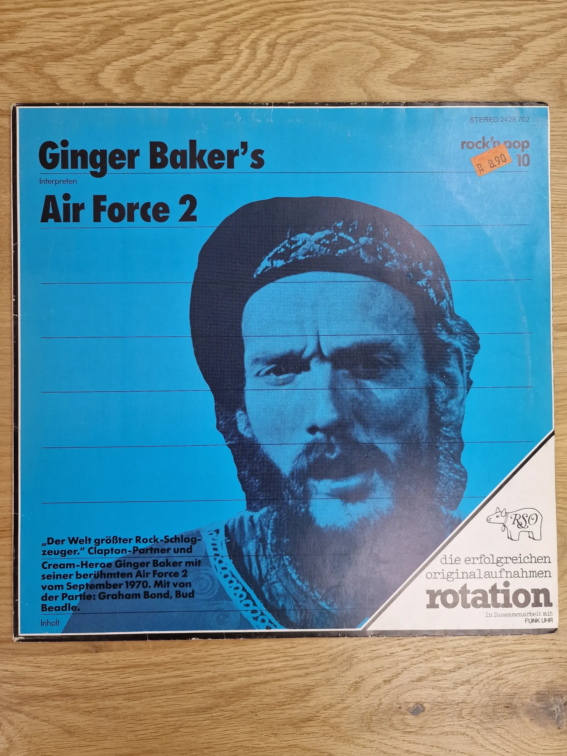 Ginger Baker's Air Force 2 Vinyl LP Cover Vorderseite in Blau