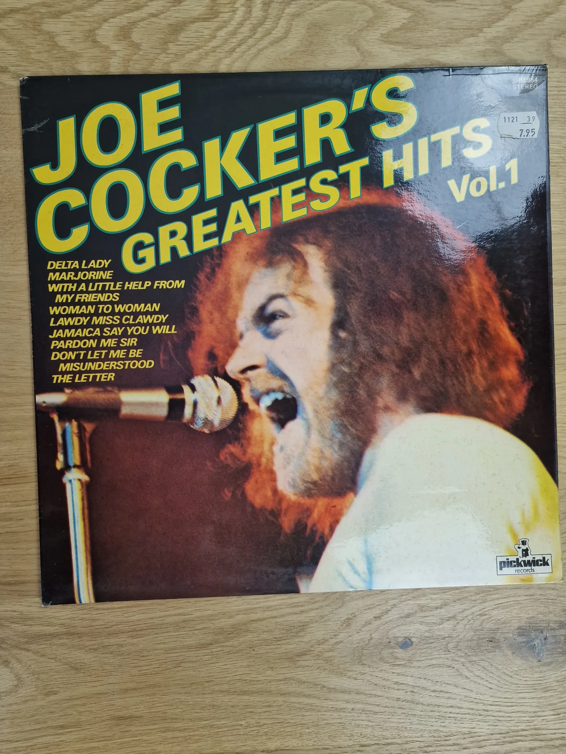 Vorderseite der Vinyl-Schallplatte Joe Cocker Greatest Hits Vol. 1 mit Sing-Porträt