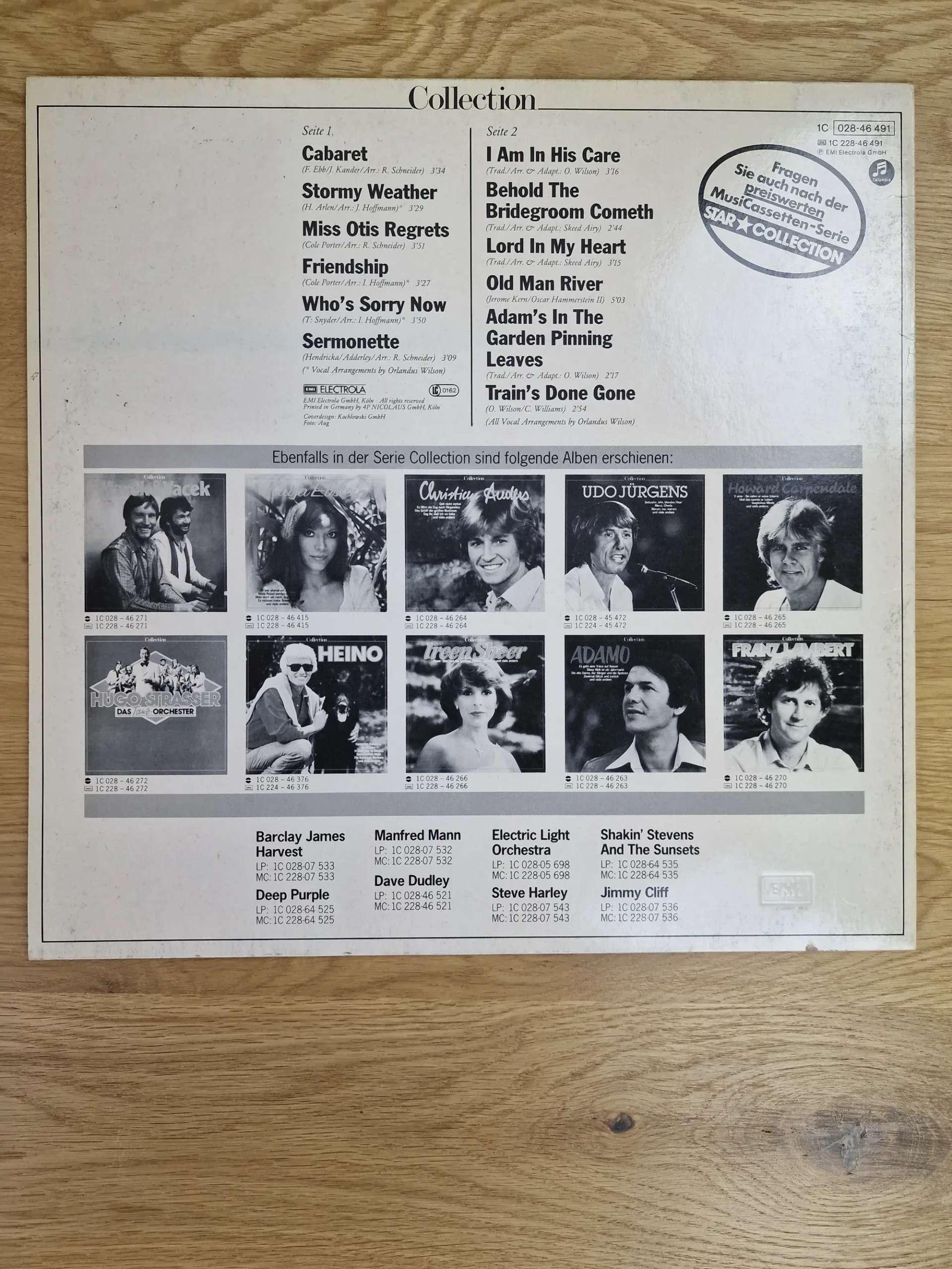 Rückseite der Schalplatte Collection von The Golden Gate Quartet mit vollständiger Titelliste