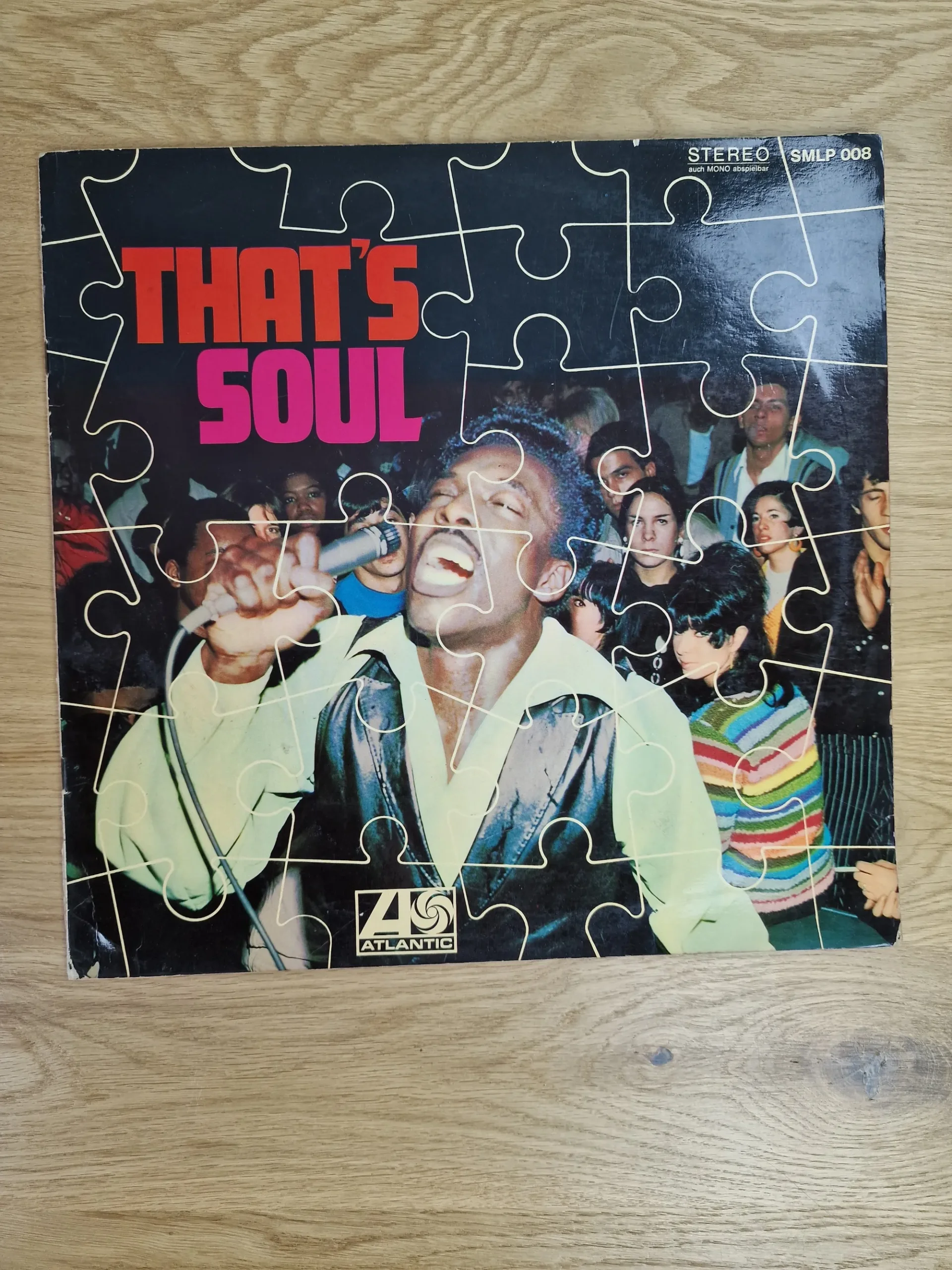 thats-soul-vinyl-lp-front-cover-smlp-008 Vorderseite der Vinyl-Schallplatte That's Soul mit Puzzle-Muster und Atlantic Logo
