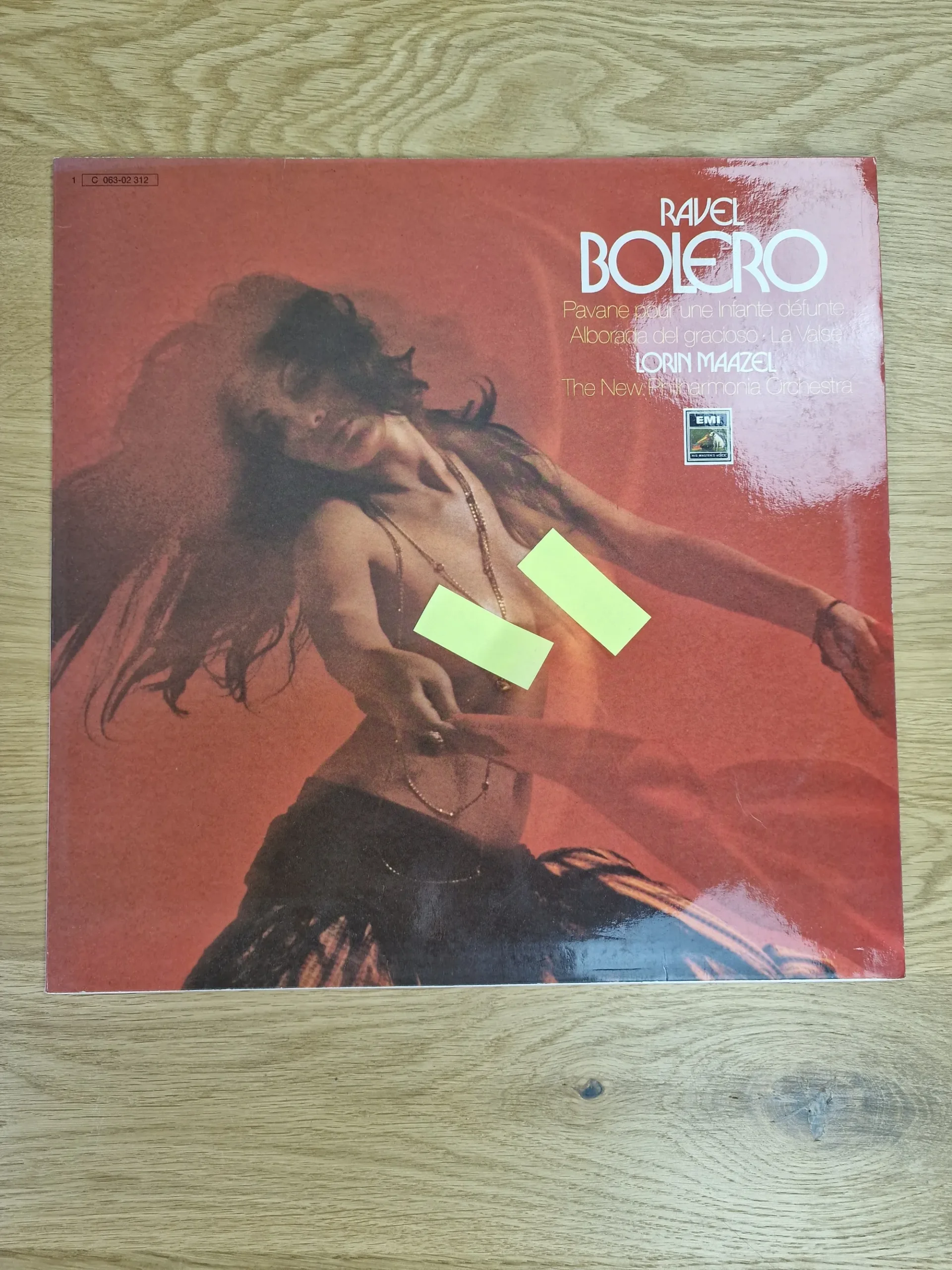 Vorderseite des Vinyl LP Covers Maurice Ravel Bolero dirigiert von Lorin Maazel
