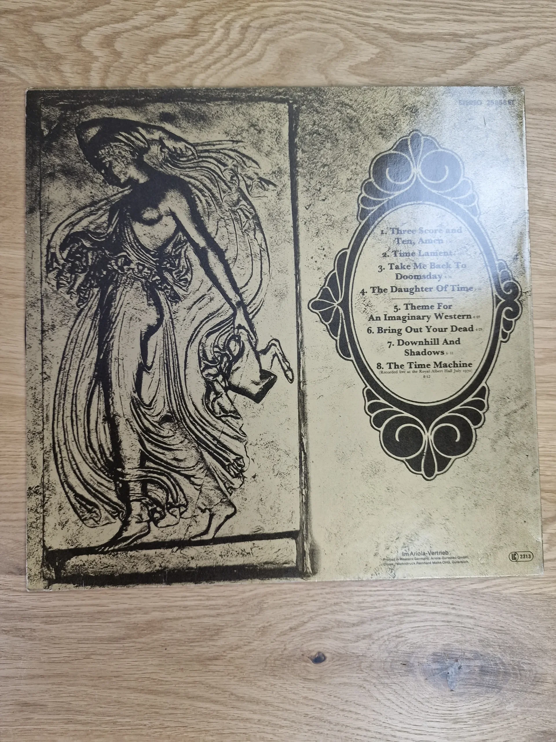 Rückseite des Vinyl-Covers Colosseum Daughter of Time mit Titelliste