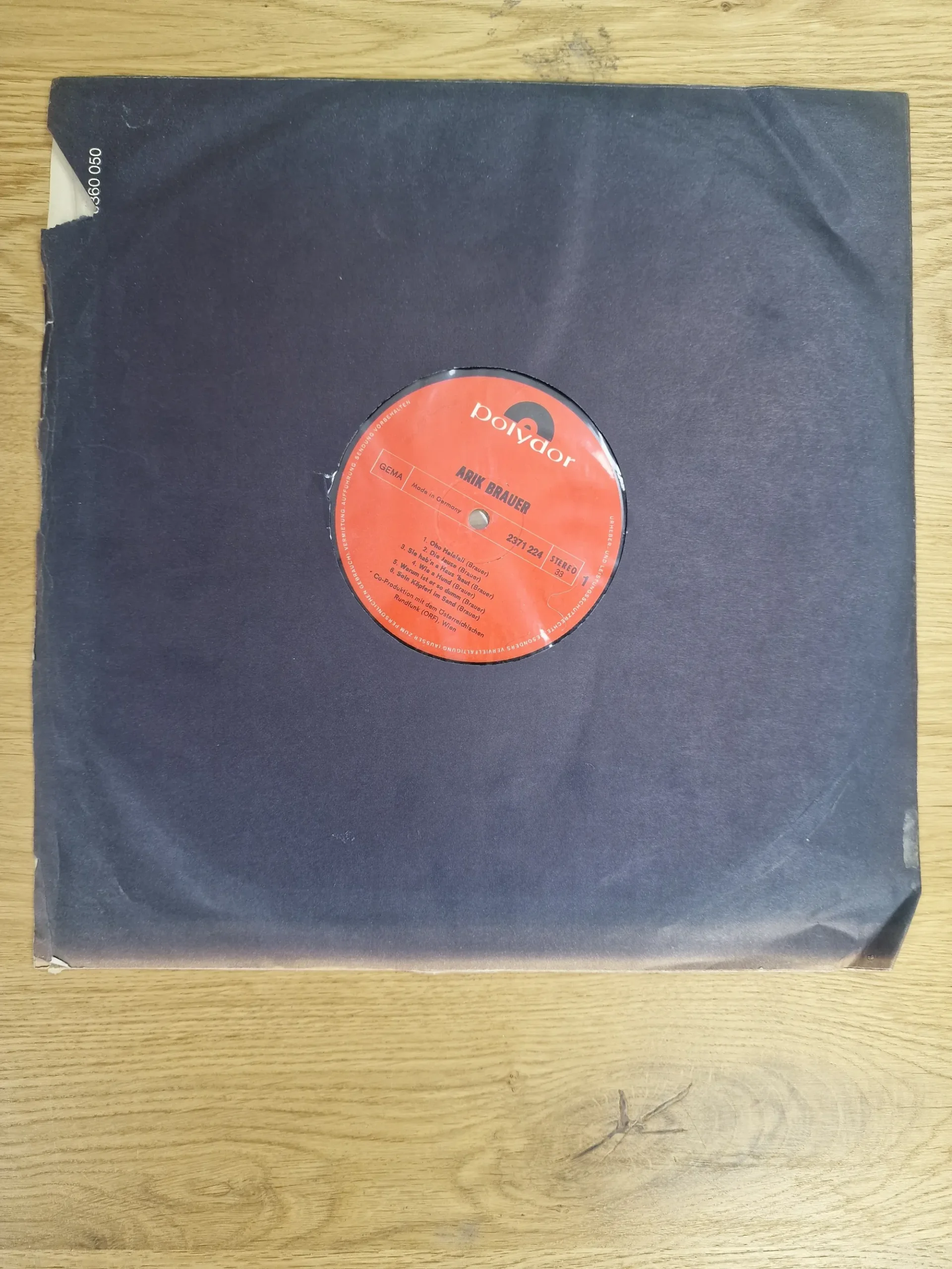 Arik Brauer Vinyl LP Schallplatte Polydor Rotes Label Seite 1 mit Titelliste