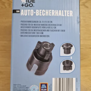 RIDE + GO Universal Auto-Becherhalter – Verstellbarer Getränkehalter für KFZ