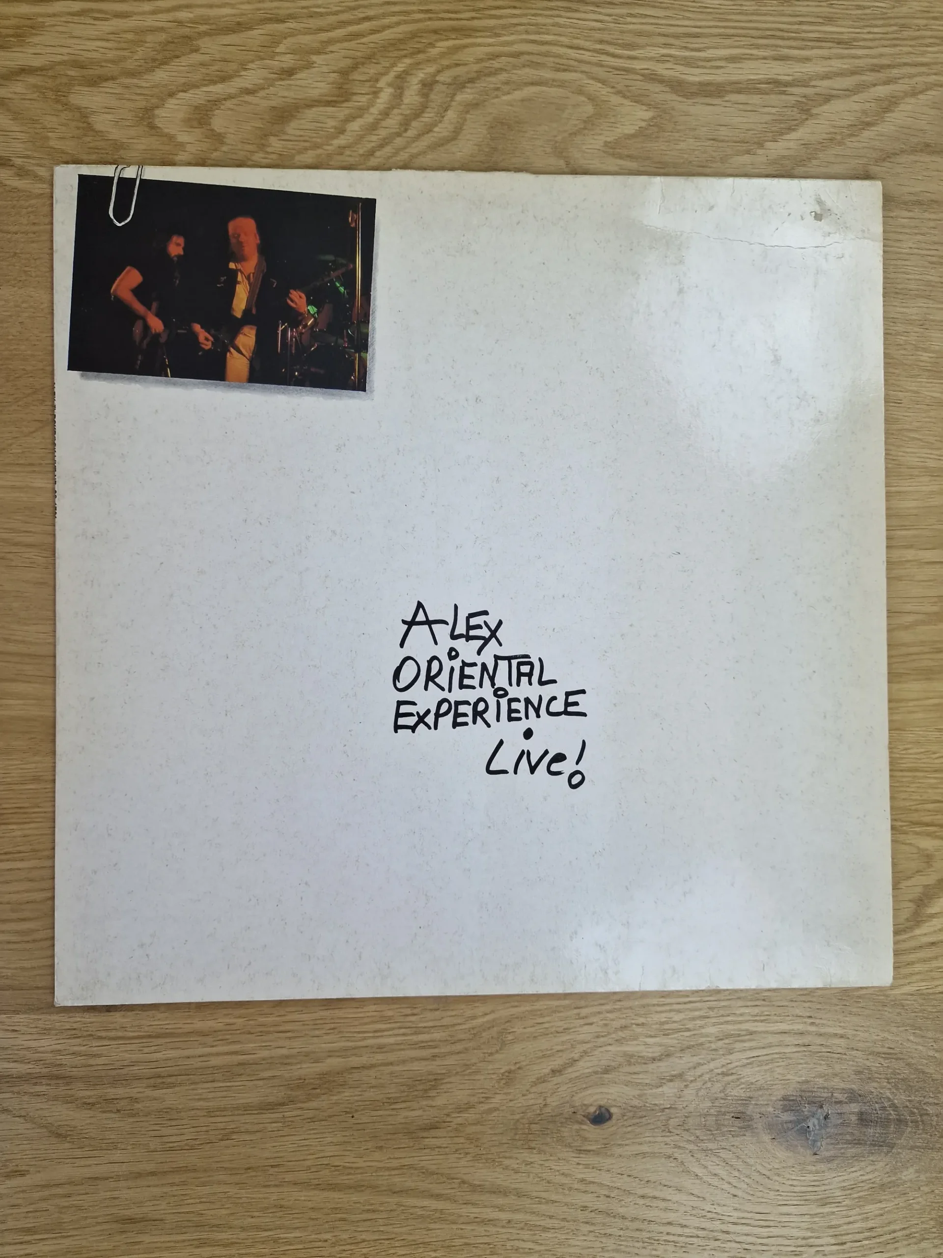 Vorderseite der Vinyl LP Alex Oriental Experience Live aus dem Jahr 1980