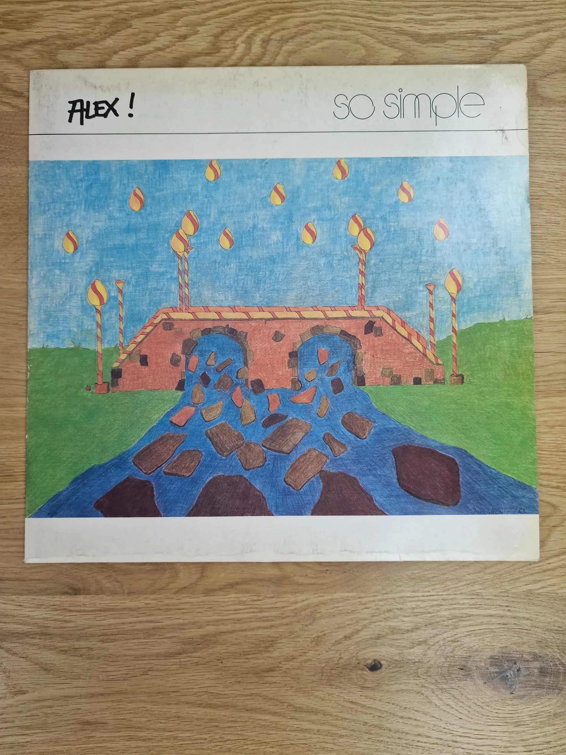 Vorderseite des Albumcovers So Simple von Alex aus dem Jahr 1984 mit bunten Zeichnungen